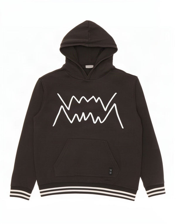 Felpa con cappuccio grafica da uomo Puma, cotone nero medio