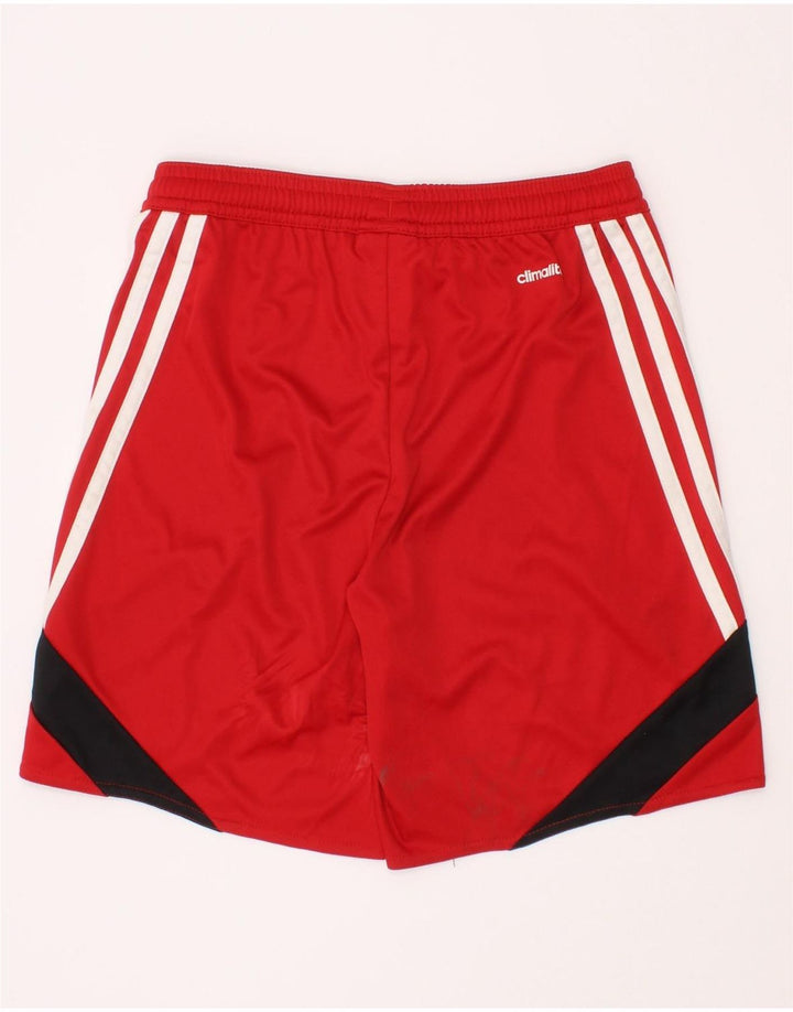 Pantaloncini sportivi Adidas Climalite da ragazzo 9-10 anni, colore rosso medio