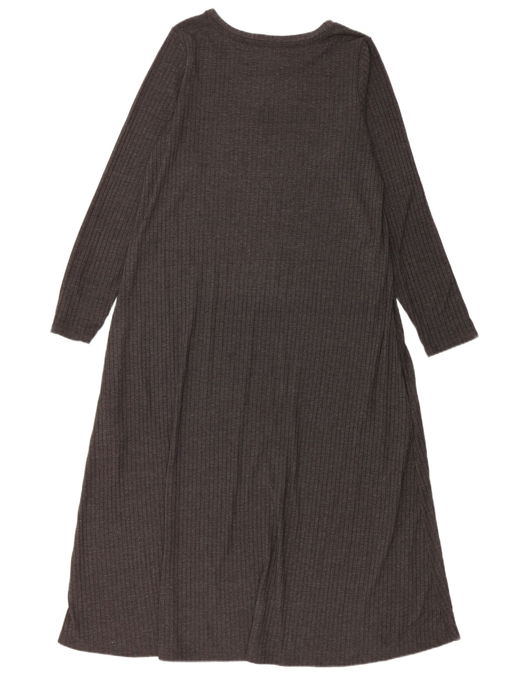 Abito lungo a maniche lunghe da donna Marks & Spencer UK 16 grande poliestere grigio