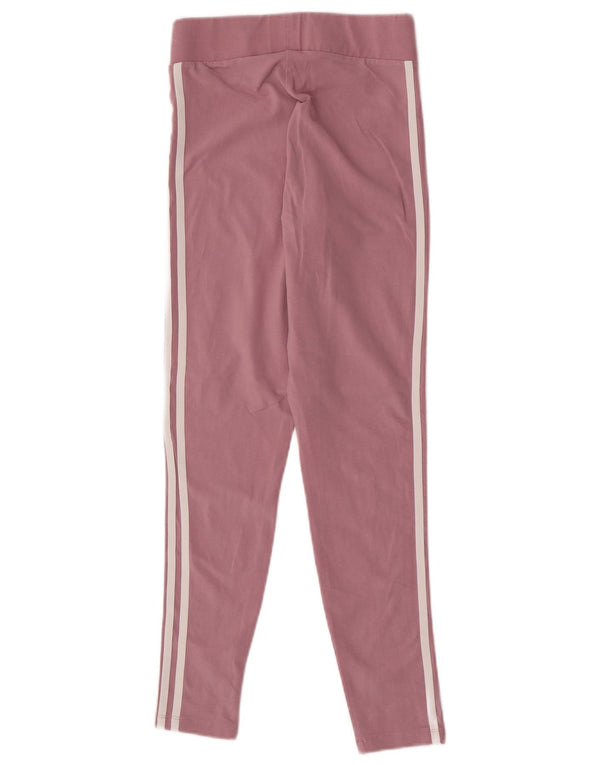 Leggings grafici da donna Adidas UK 10 piccoli sport in cotone a righe rosa