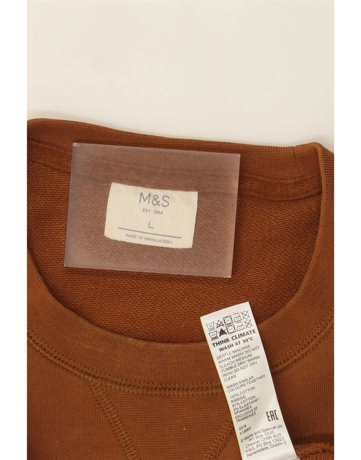 Marks & Spencer Felpa da uomo Maglione grande in cotone marrone