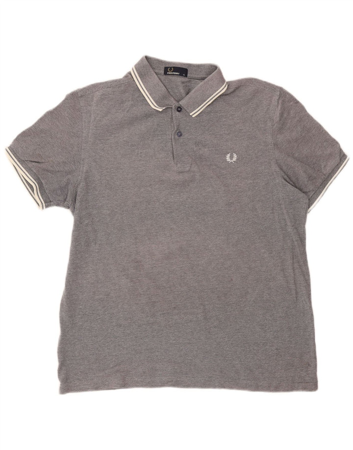Polo da uomo Fred Perry XL in cotone grigio