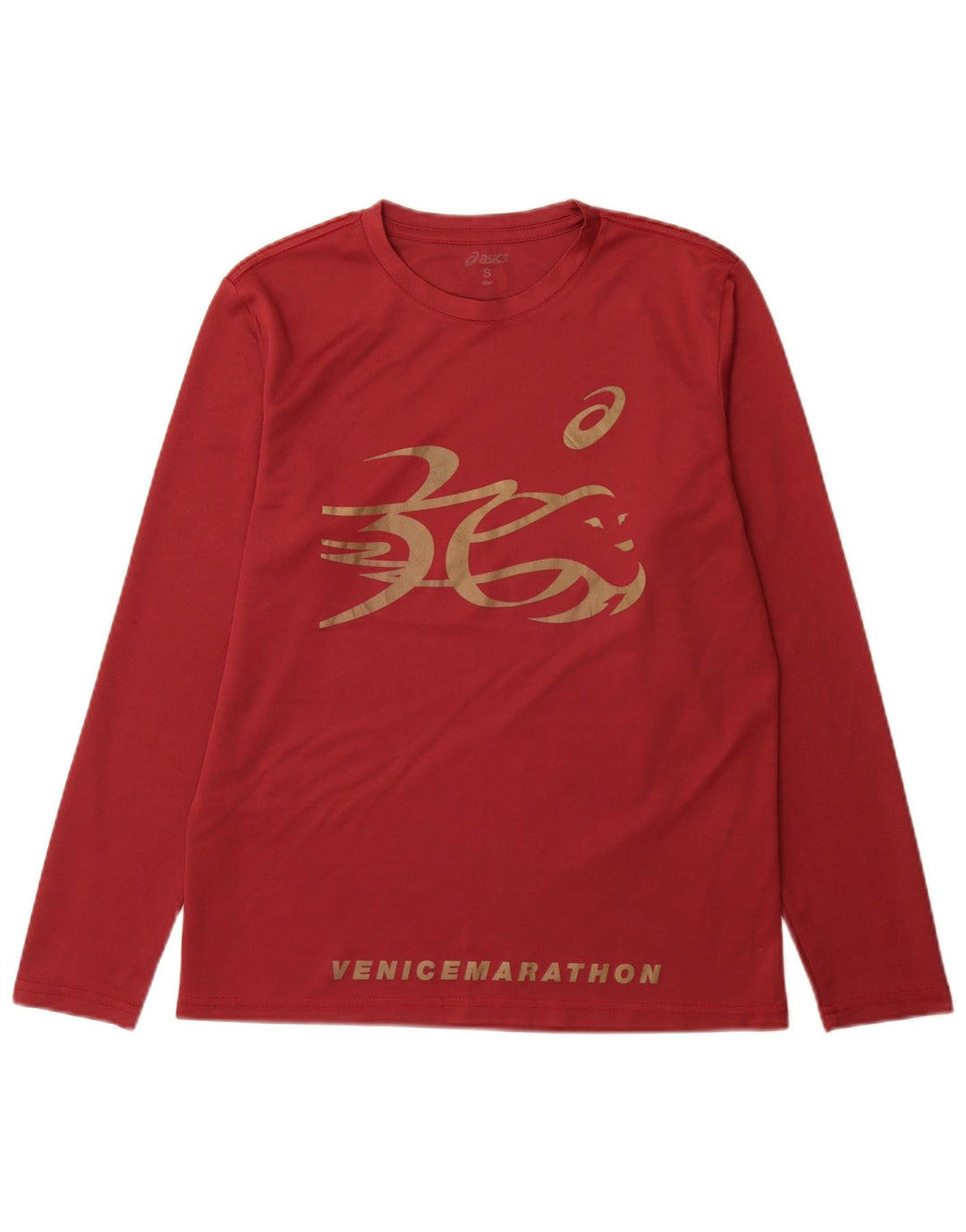 Maglietta grafica Asics Venice Marathon da uomo a maniche lunghe piccola rossa