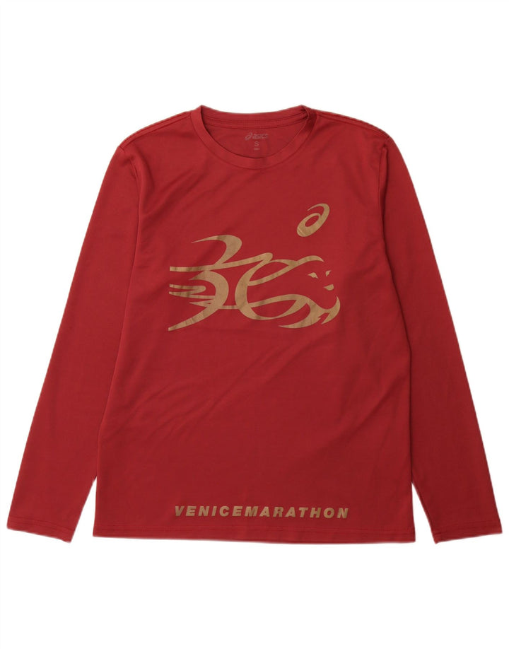 Maglietta grafica Asics Venice Marathon da uomo a maniche lunghe piccola rossa