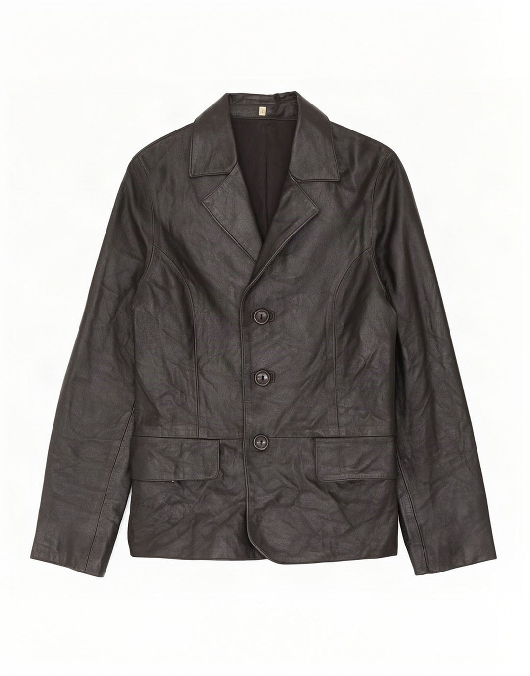 Giacca in pelle vintage da donna UK 10 piccola nera