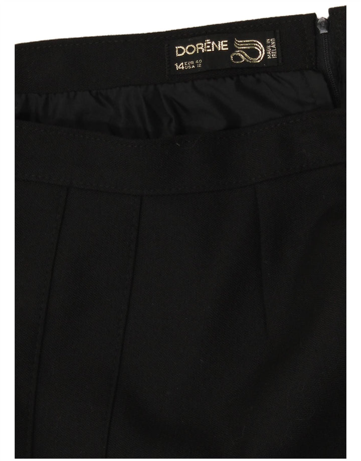 Gonna a trapezio pieghettata a vita alta da donna UK 14 media W28