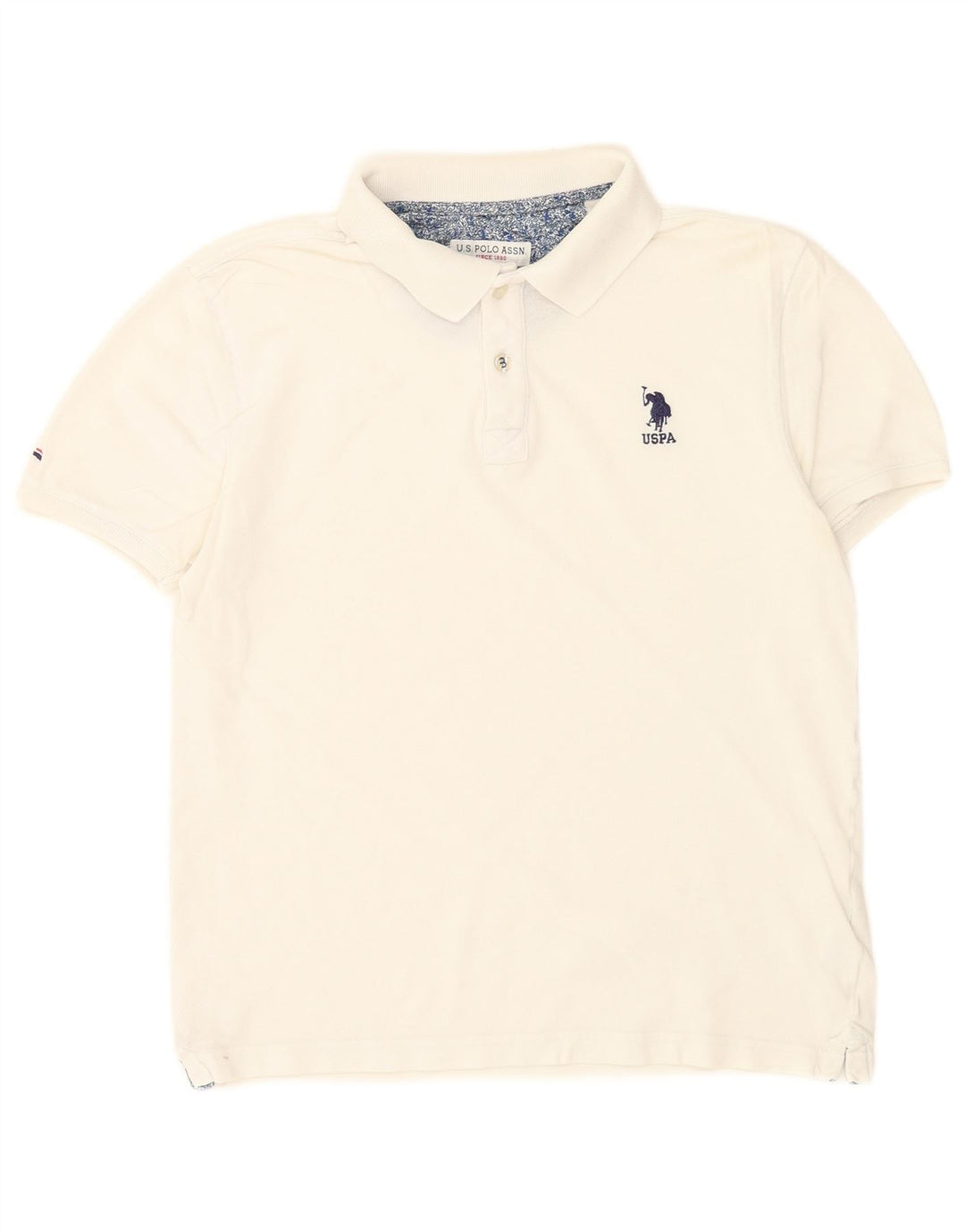 Polo Assn. Camicia da uomo piccola in cotone bianco