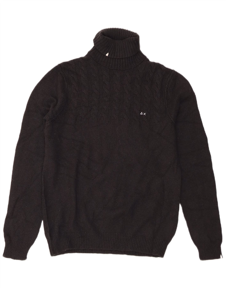 Maglione maglione girocollo da uomo Sun68 in lana nera media