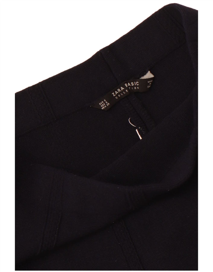 Gonna a trapezio in maglia da donna Zara UK 6 piccola W26 blu navy