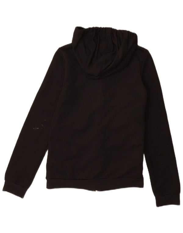 Felpa con cappuccio e zip grafica Adidas da donna UK 4/6 XS poliestere nero