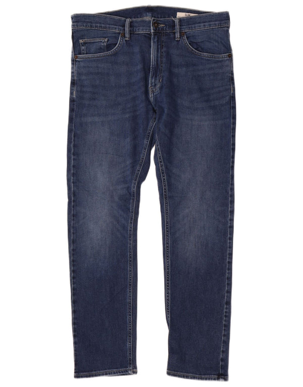 Jeans slim da uomo Marks & Spencer W34 L31 cotone blu