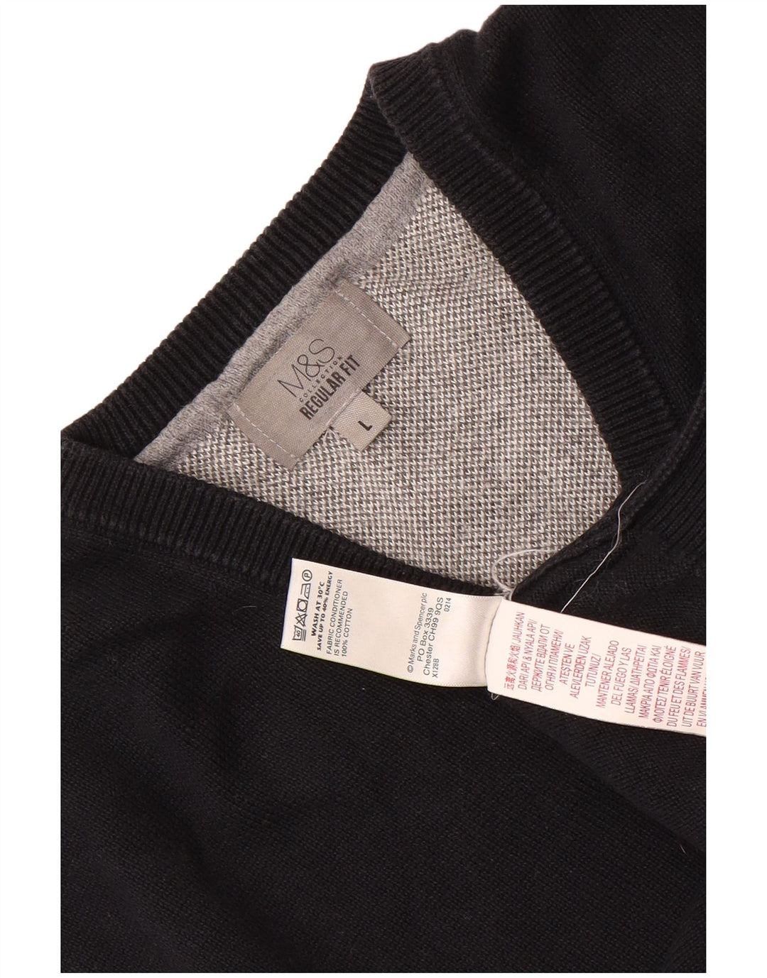 Canotta da uomo Marks & Spencer vestibilità regolare, grande in cotone nero