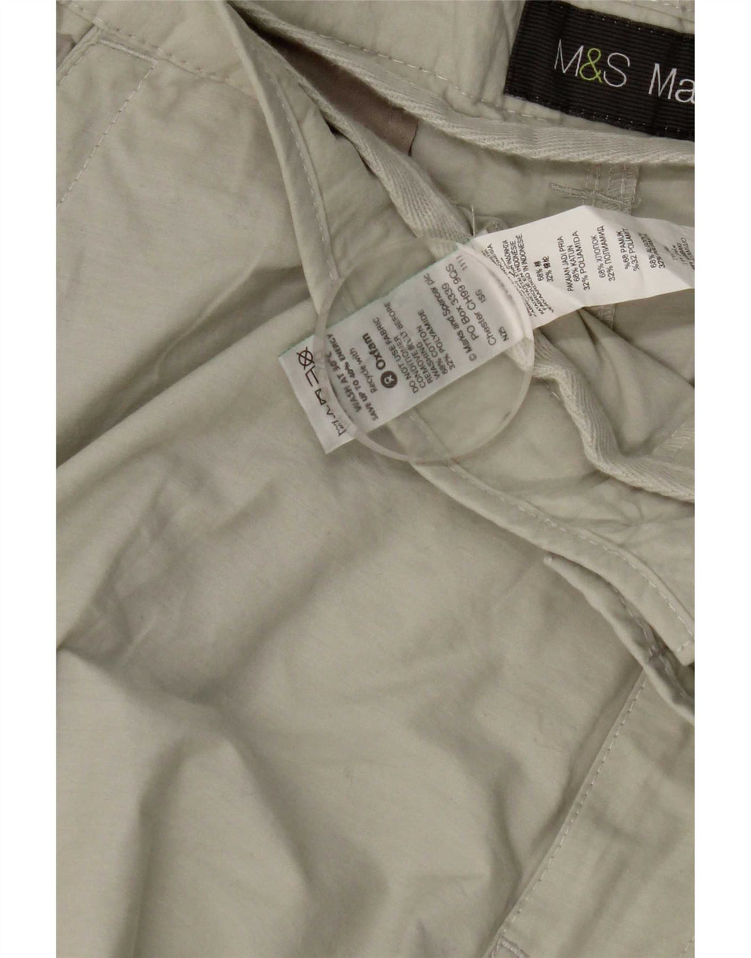 Bermuda cargo da uomo Marks & Spencer W38 XL in cotone beige