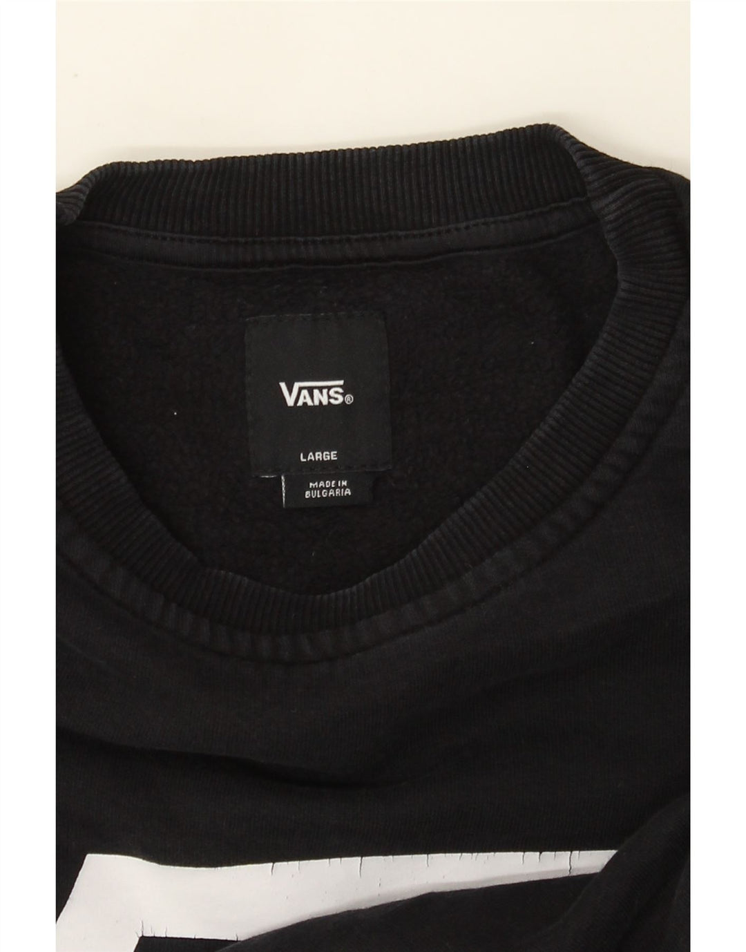 Felpa grafica da uomo Vans, maglione grande, nera