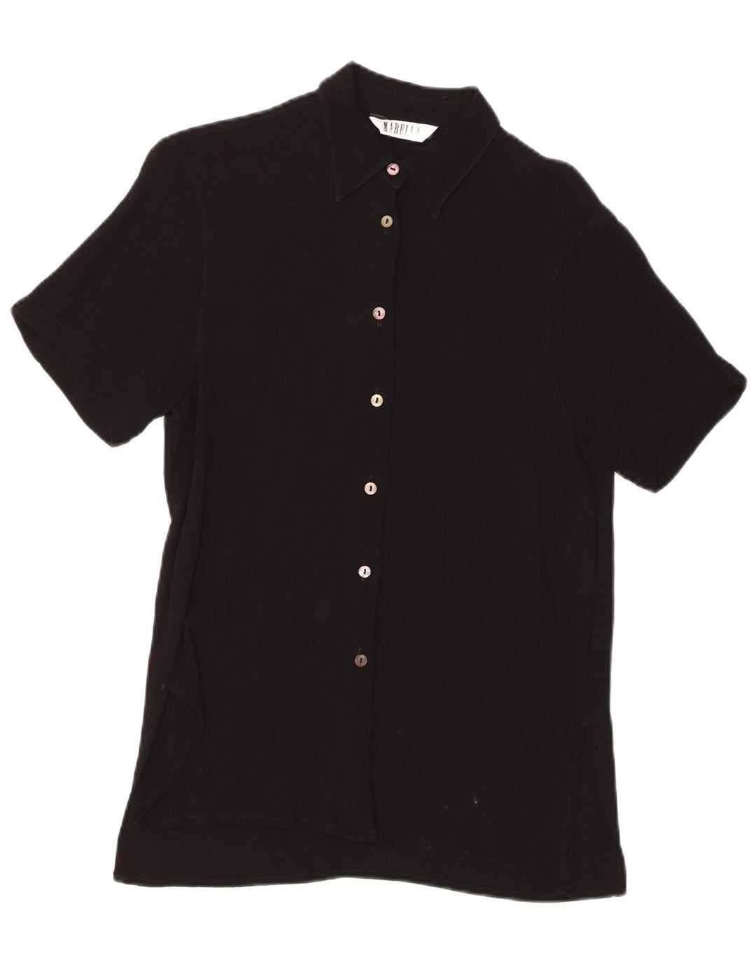 Camicia a maniche corte da donna Marella UK 10 Small Nera in viscosa