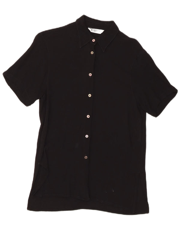 Camicia a maniche corte da donna Marella UK 10 Small Nera in viscosa