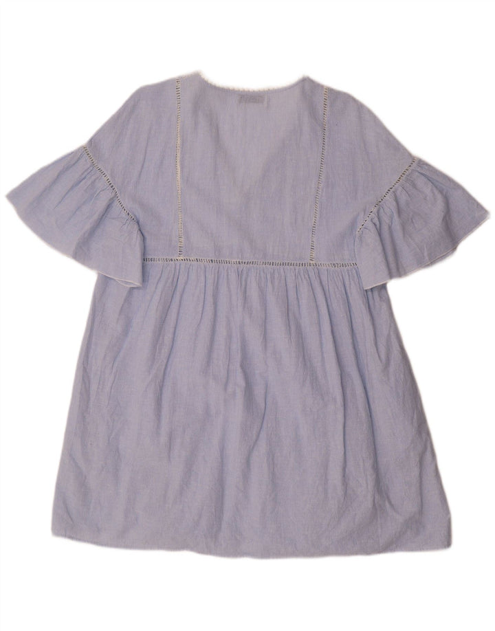 Abito a trapezio da donna ZARA UK 14 gessato blu medio