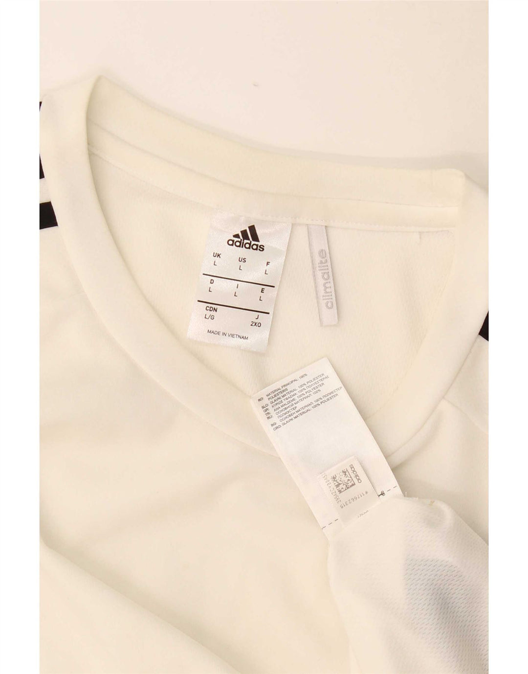 T-shirt Adidas Climalite da uomo, grande, in poliestere bianco