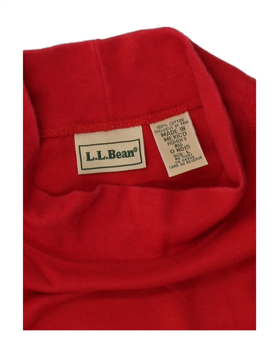 L.L.BEAN Womens Top Long Sleeve UK 16 Large Red Cotton Vintage L.L.Bean and Second-Hand L.L.Bean from Messina Hembry 