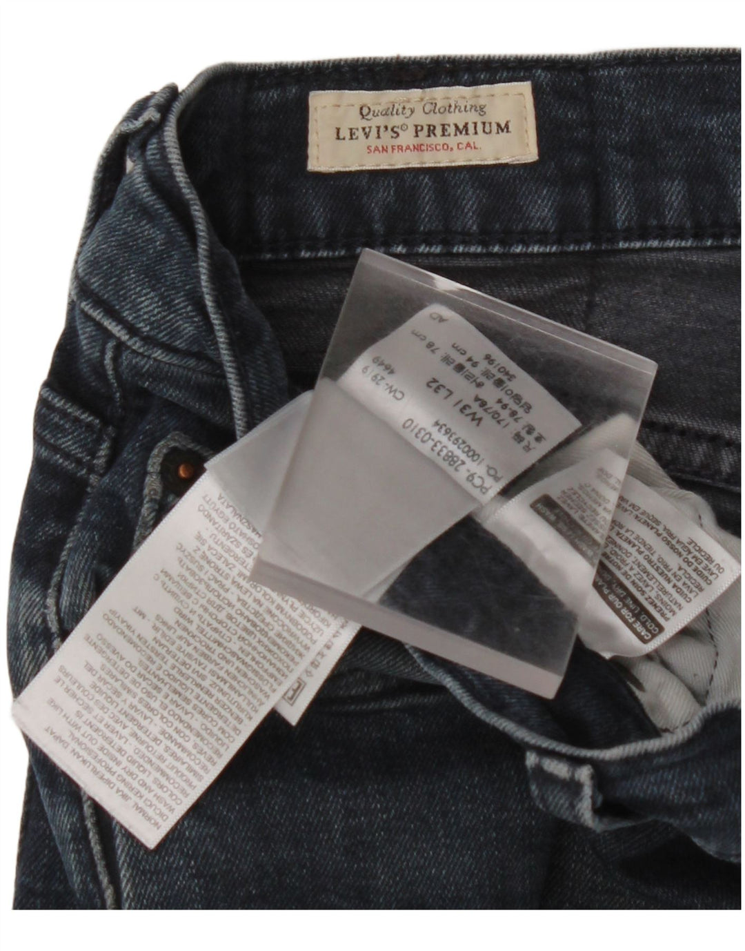 Jeans slim da uomo LEVI'S W31 L32 blu in lana vergine