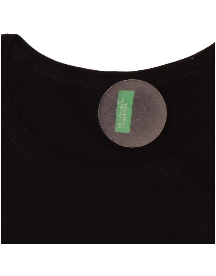 T-shirt grafica da donna BENETTON Top UK 16 piccola nera