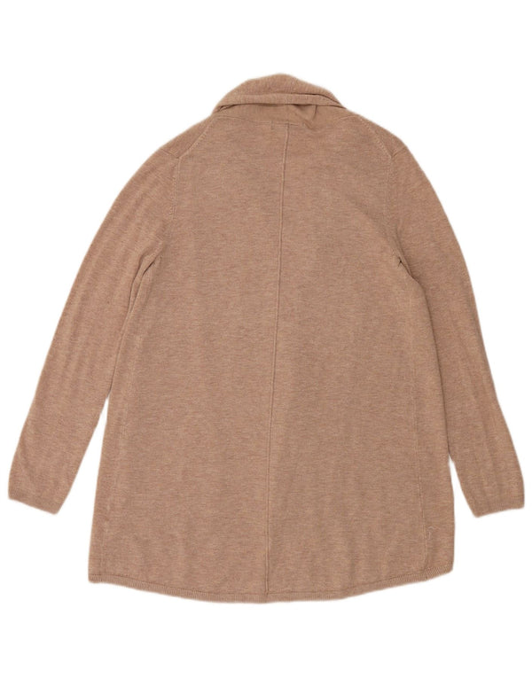 Maglione cardigan aperto a lunga linea da donna Zara UK 14 Large Beige screziato