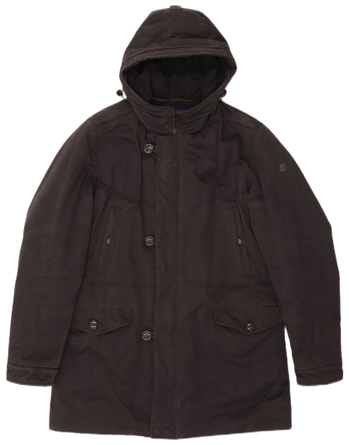 Giacca Parka da uomo con cappuccio Trussardi Jeans UK 40 Large Grigia