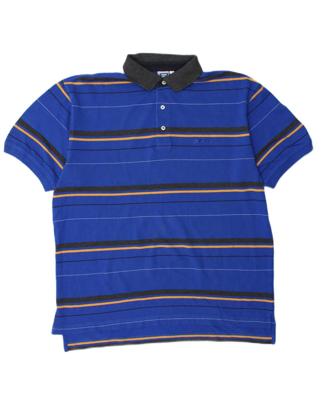 Polo da uomo LOTTO UK 42/44 XL Cotone a righe blu
