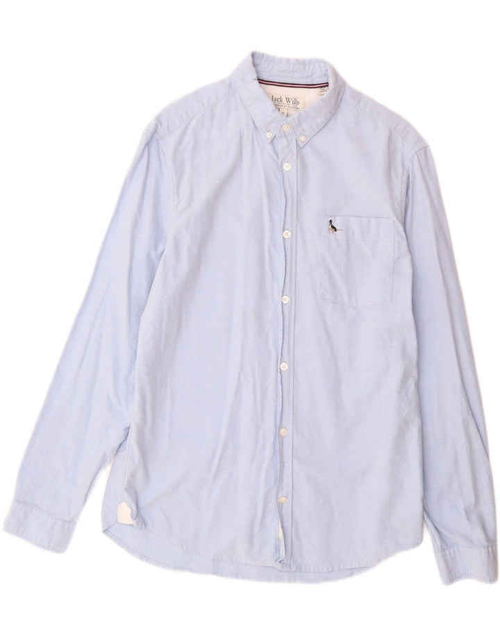 Camicia slim fit da uomo Jack Wills in cotone blu medio