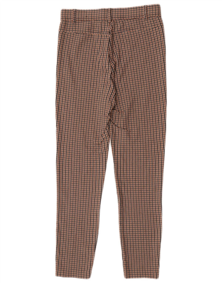 Pantaloni casual slim da donna Zara medi W28 L27 viscosa pied de poule marrone