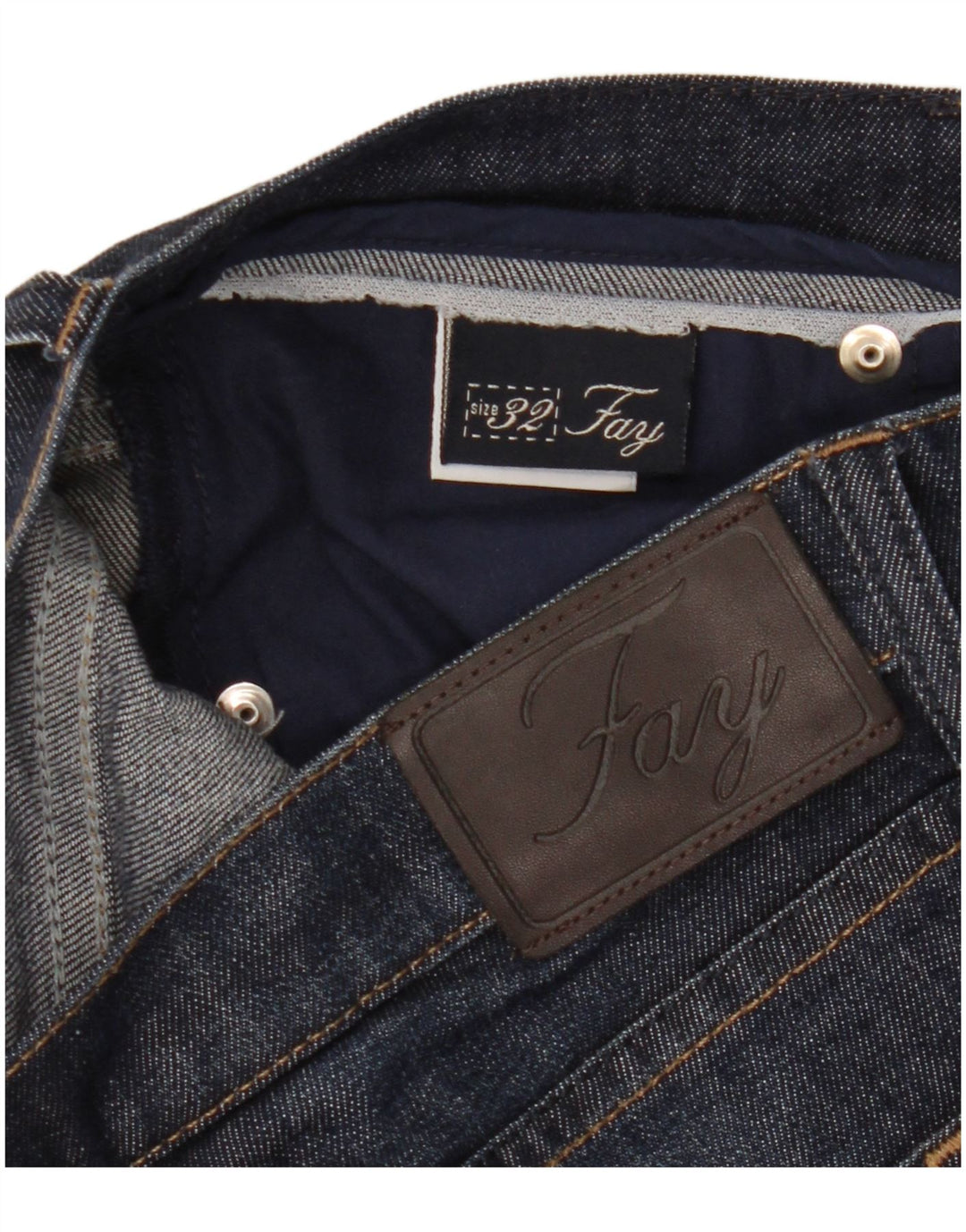 Jeans dritti da donna Fay W32 L28 cotone blu navy