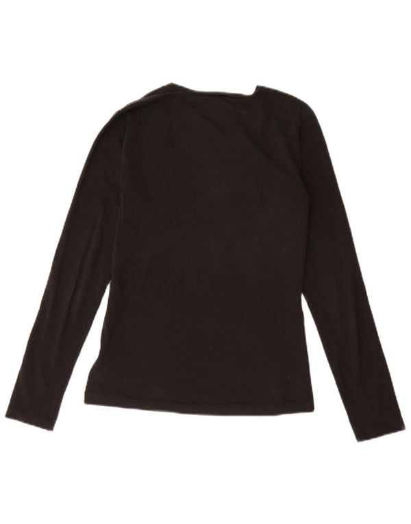 Armani Jeans Top da donna manica lunga EU 38 cotone medio nero