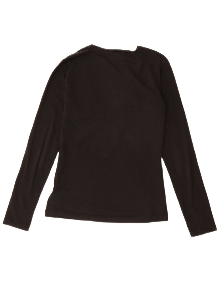 Armani Jeans Top da donna manica lunga EU 38 cotone medio nero