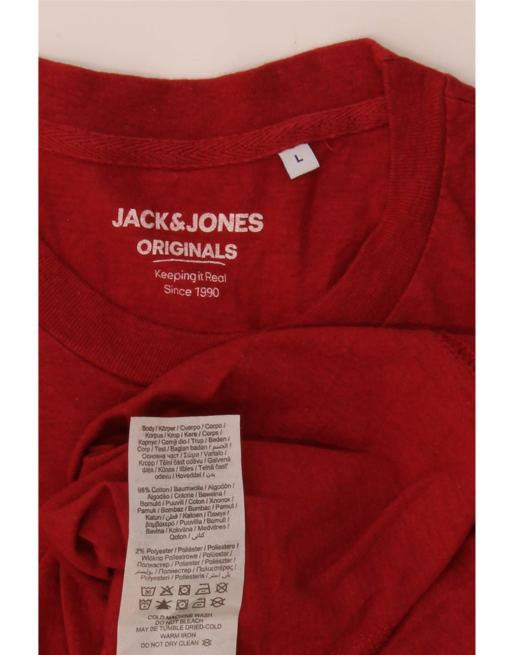 JACK & JONES T-shirt da uomo grande rossa in cotone