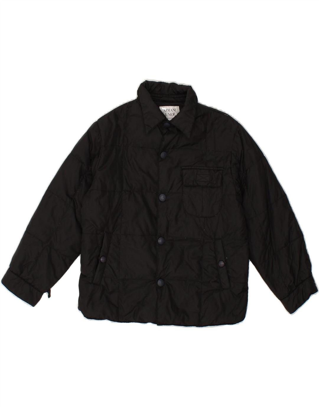 ARMANI JUNIOR Boys Padded Jacket 7-8 Years Black Polyamide Vintage Armani Junior and Second-Hand Armani Junior from Messina Hembry 