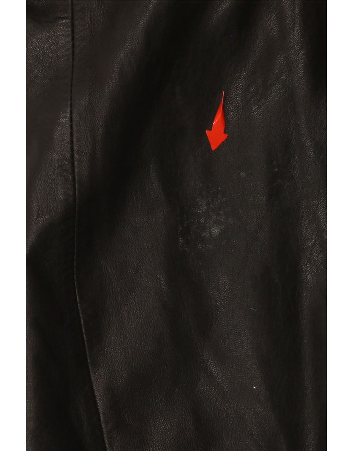 Cappotto in Pelle Donna VINTAGE IT 48 XL Nero
