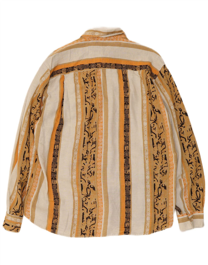 Camicia vintage da uomo piccola in cotone a righe multicolori