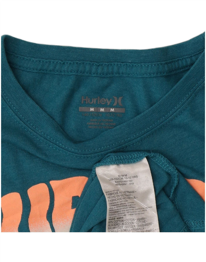 T-shirt grafica per ragazzi Hurley Top 10-11 anni in cotone blu medio