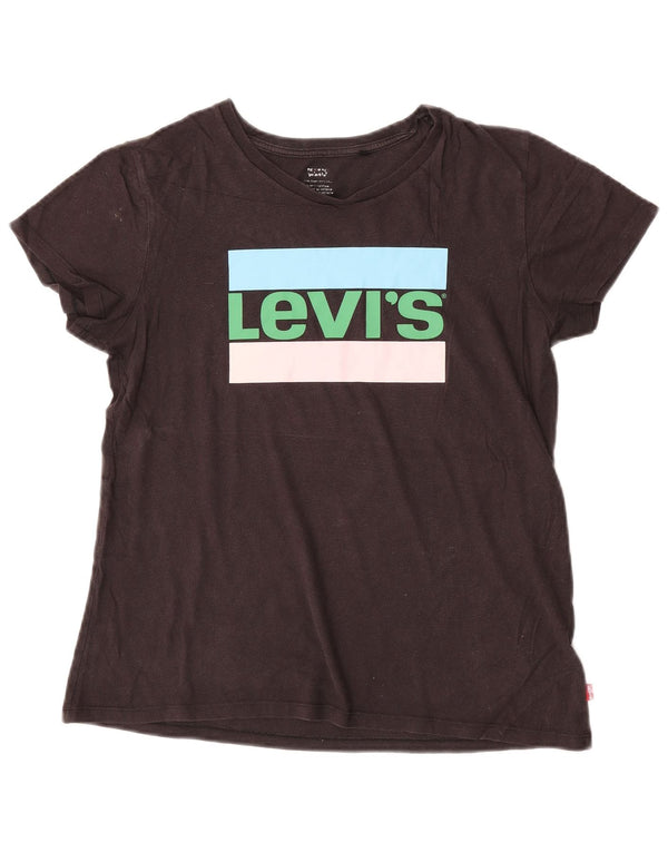 T-shirt grafica da donna Levi's Top UK 14 Medium Nero