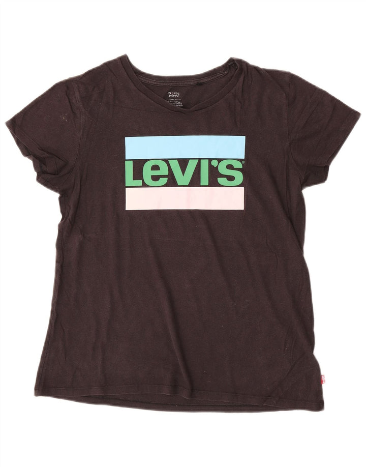 T-shirt grafica da donna Levi's Top UK 14 Medium Nero
