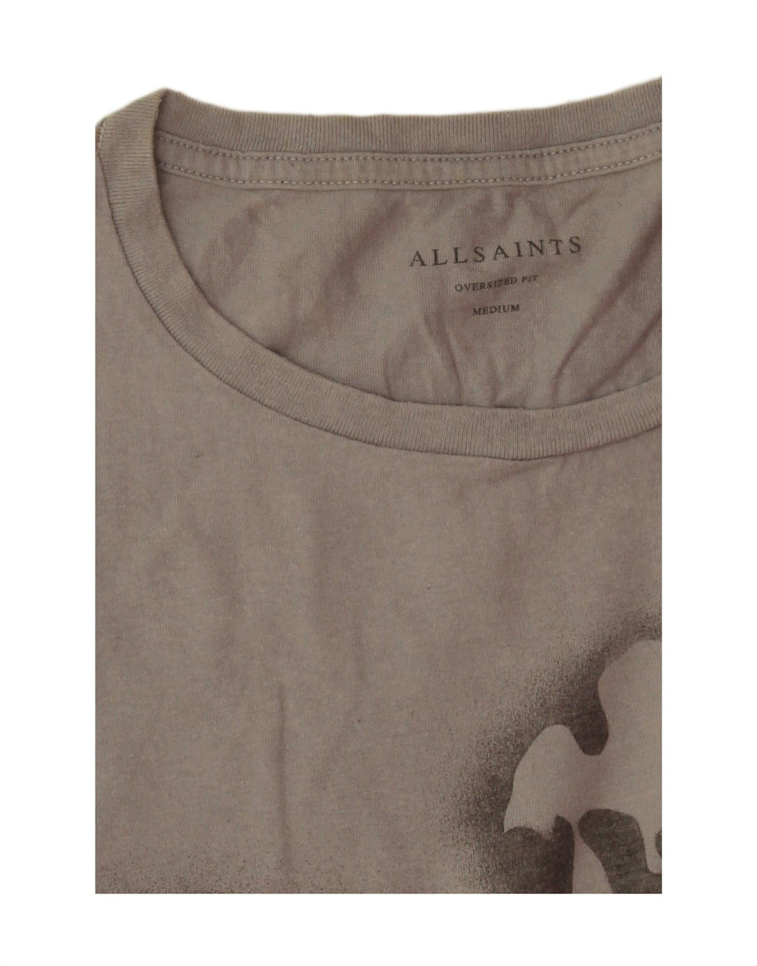 T-shirt grafica oversize da uomo di All Saints Top in cotone tie-dye grigio medio