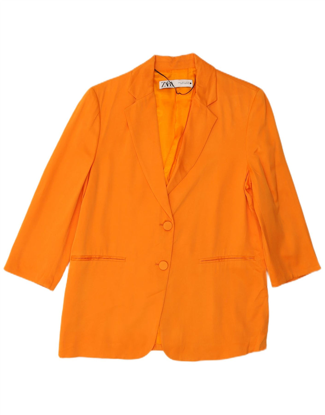 Giacca blazer oversize a 2 bottoni da donna Zara UK 10 piccola viscosa arancione