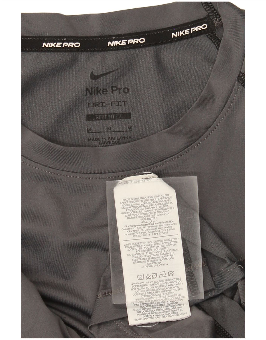 Maglia Nike Dri Fit da uomo a maniche lunghe in poliestere grigio medio