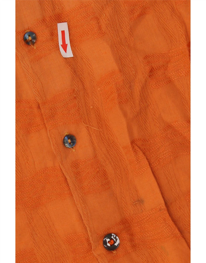 Camicia a maniche corte da uomo VINTAGE grande cotone a quadri arancioni