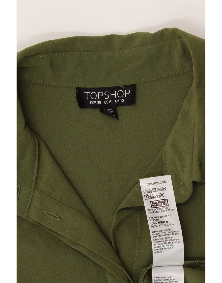 Camicetta da donna Topshop UK 10 piccola poliestere kaki