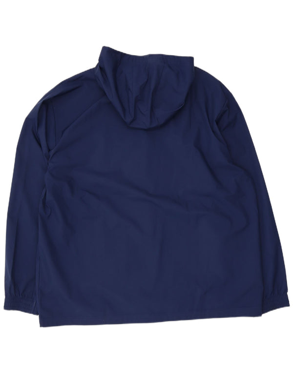 Giacca antipioggia con cappuccio da uomo Adidas UK 42 XL poliestere blu navy