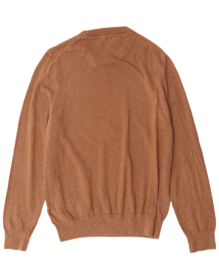 Maglione maglione girocollo da uomo Marks & Spencer in cotone marrone medio