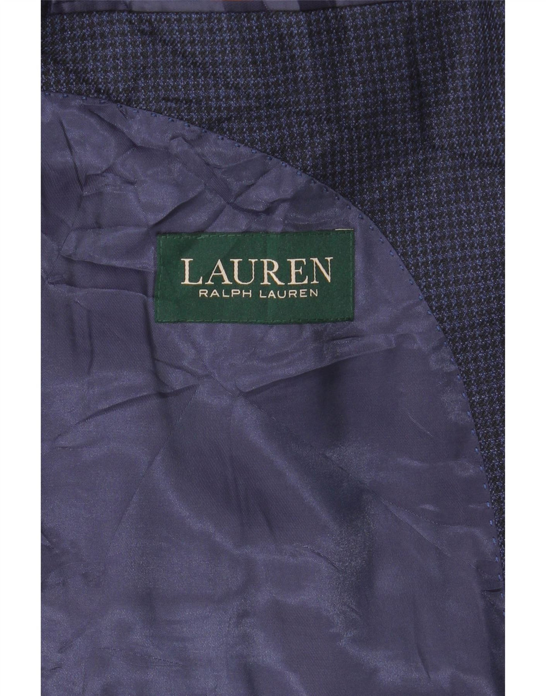 Giacca blazer da uomo a 2 bottoni Ralph Lauren UK 38 medio pied de poule blu navy