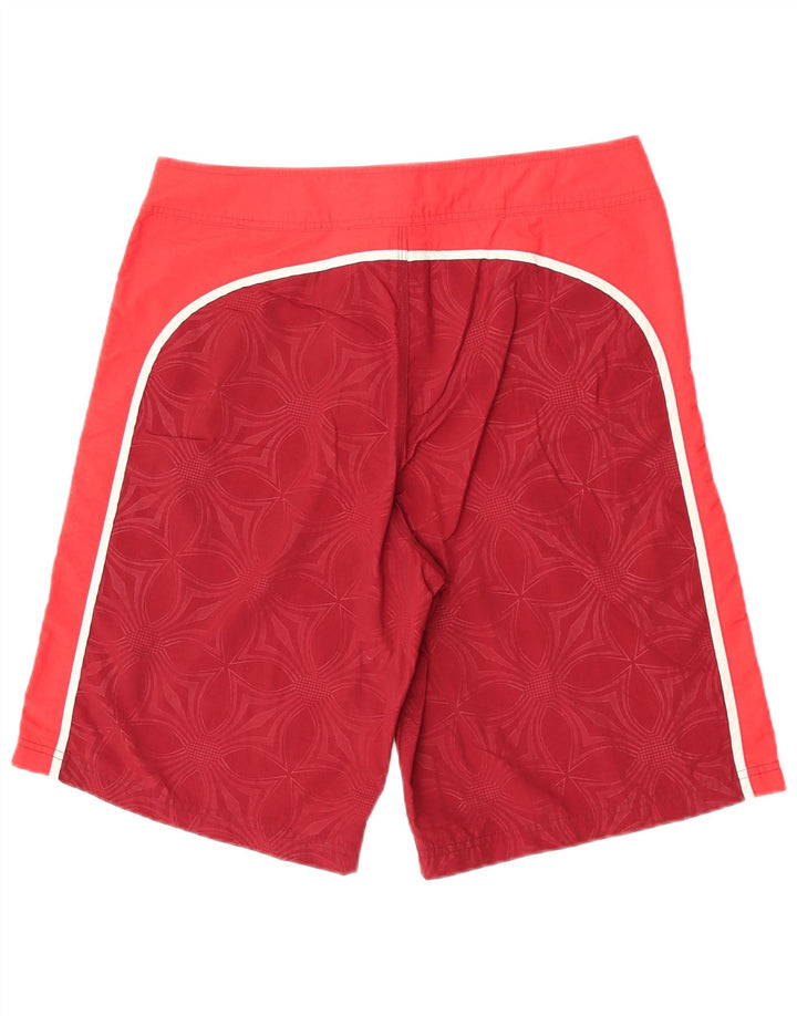 Pantaloncini da bagno da uomo Nike in nylon floreale rosso medio