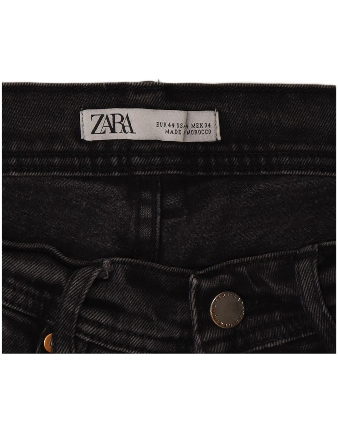 Jeans slim da uomo Zara EU 44 Large W34 L30 Cotone grigio